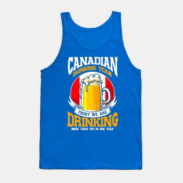 Beer Drinking Team Canada Tank Top by Toeffishirts